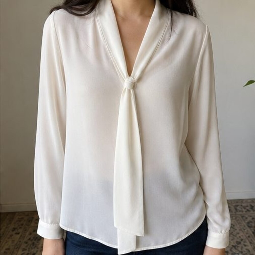 Ivory Wrap Blouse - Picture 2 of 6